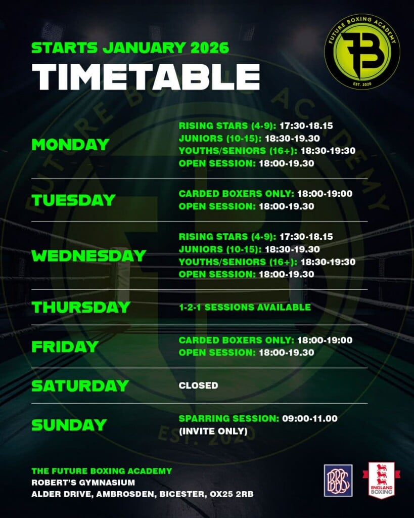 the future boxing academy timetable